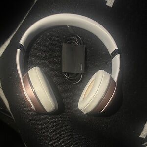Beats by Dre Rose Gold and White Headphones